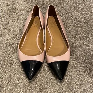 Tory Burch Pink and Black Women's Flats